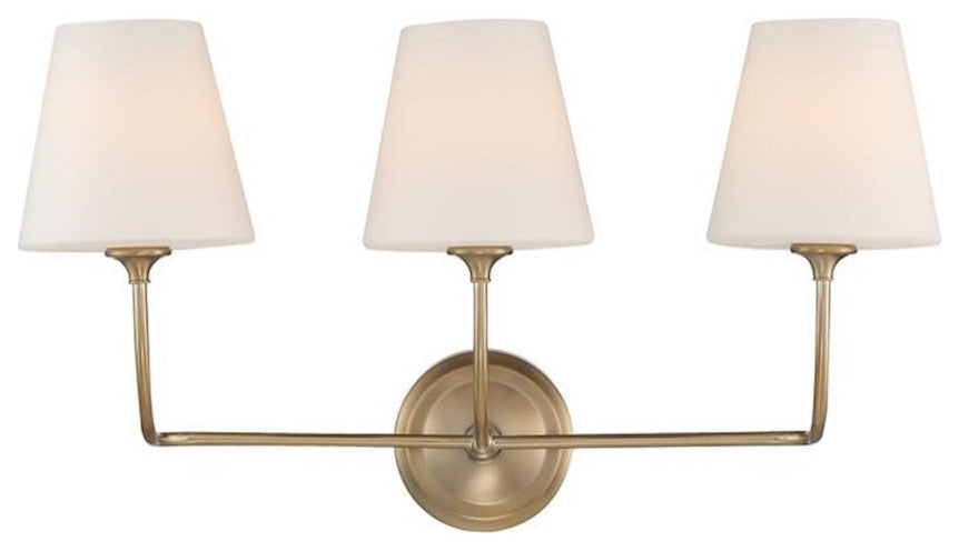 Crystorama 2443-OP-VG, 3-Light Bathroom Vanity, Vibrant Gold