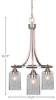 Paramount Downlight 3-Light Chandelier, Brushed Nickel, 4" Smoke Bubble Glass
