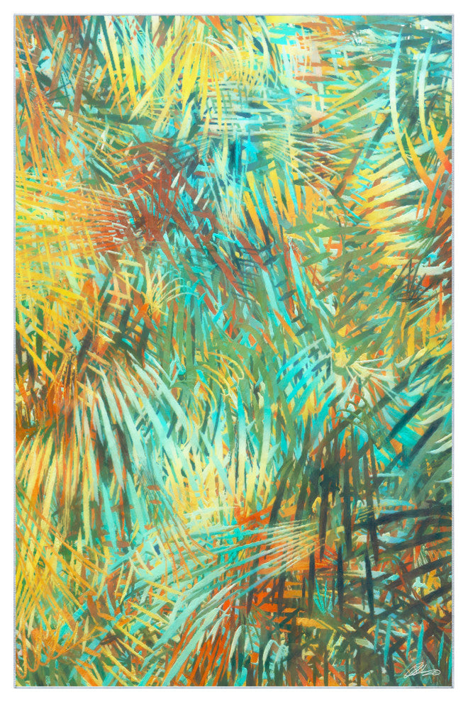 Life of the Party I Abstract Art Area Rug, Power-Loomed, 5'x7.5'