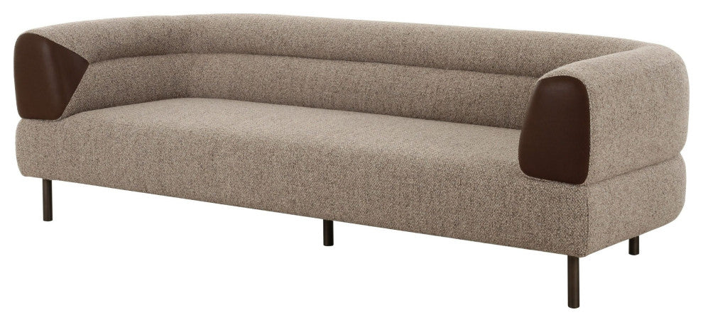 Divani Casa Plume Modern Brown Fabric Sofa