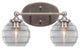 Capri 2-Light Bath Bar, Brushed Nickel/Clear Ribbed
