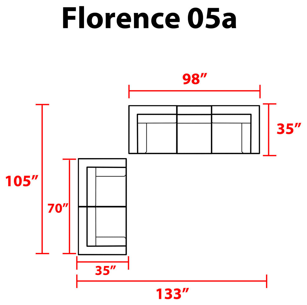 Florence 5 Piece Outdoor Wicker Patio Furniture Set 05a