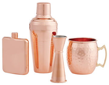 Hic Copper 16Oz Hammered Mug S/4