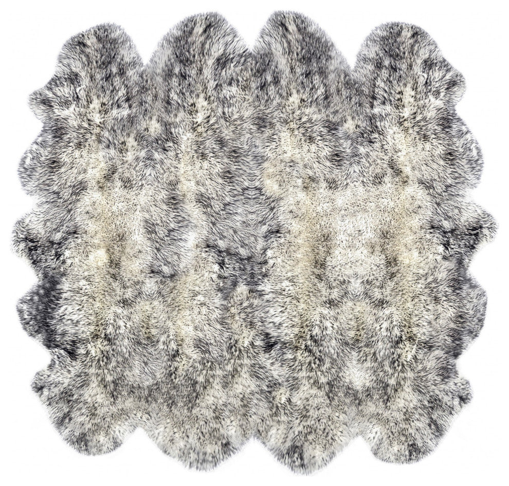 72"x72"x2" Gradient Gray Octo Sheepskin Area Rug