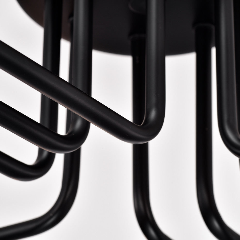 Liz 8-Light Black Sputnik Linear Flush Mount