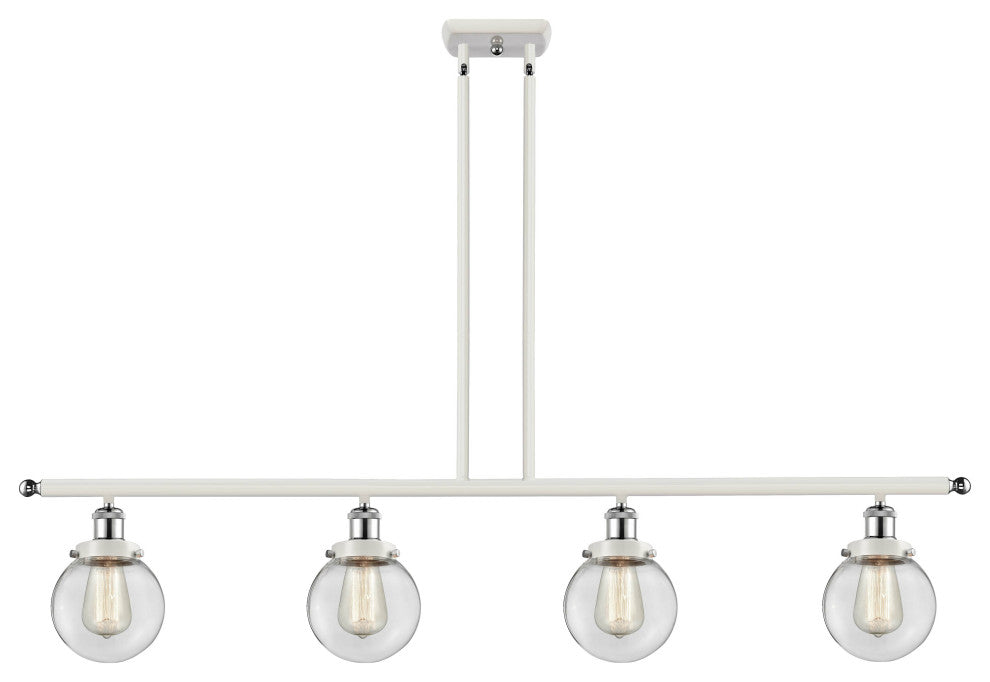 Innovations 916-4I-WPC-G202-6 4-Light Island Light, White, Polished Chrome