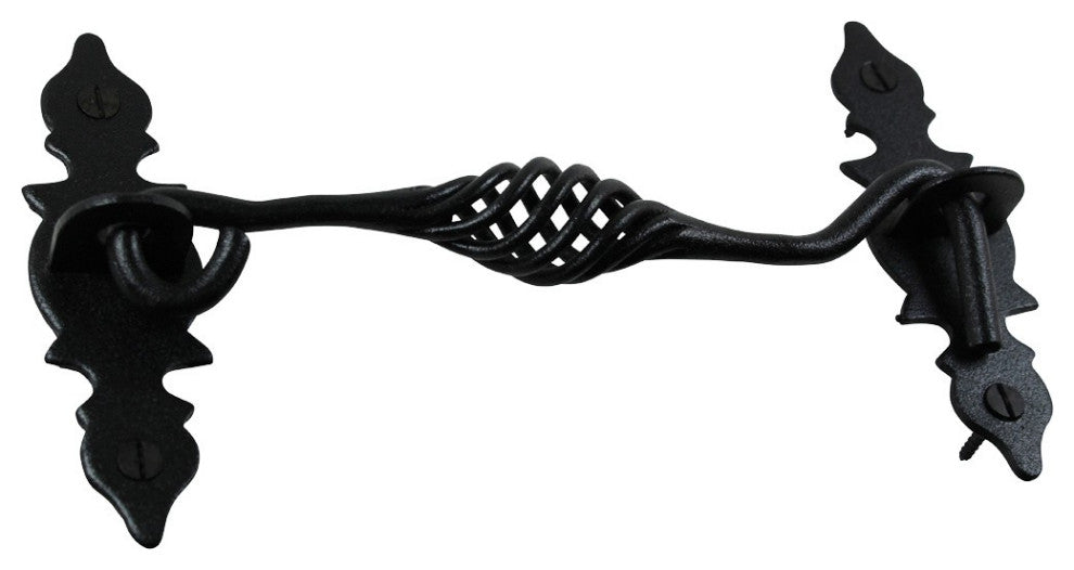 Birdcage Iron Cabin Hook Coating Black 6 1/2 Inch set of 2