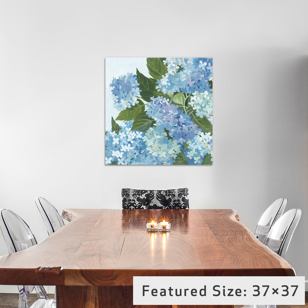 "Decorative Hydrangea I" by Katherine Lovell, 18x18x1.5