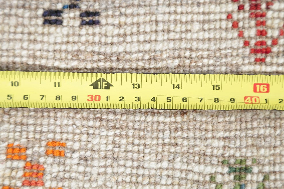 Consigned, Oriental Gabbeh Persian Style Area Rug Hand-Knotted, Beige, 4'9"X3'6"