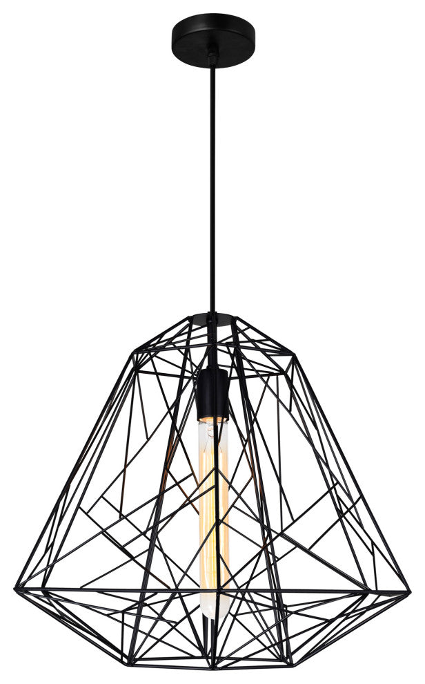 Bagheera 1 Light Down Pendant With Black Finish
