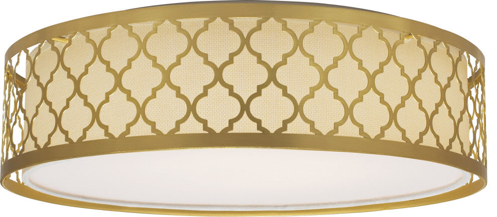 Nuvo 1-Light 15" LED Natural Brass Flush Mount