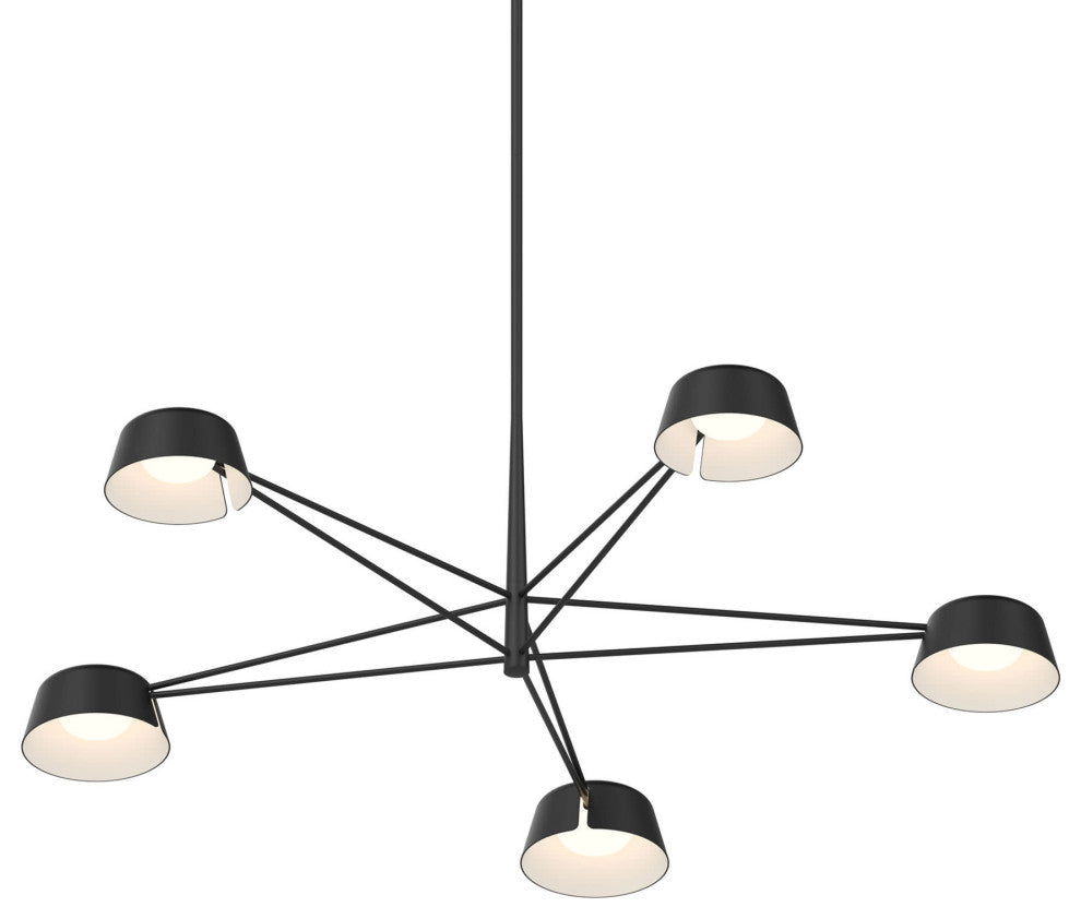 Sonneman 2035.25 Ray 45"W LED Round Chandelier - Satin Black