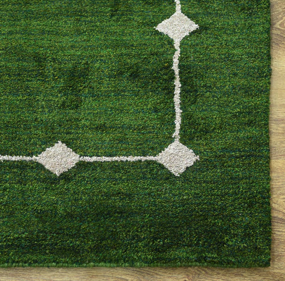 HAND KNOTTED LOOM SILK ECO-FRIENDLY AREA RUG -6'x9',Rectangle,Green,Contemporary