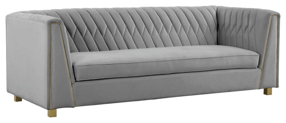 TOV Furniture Wafa Light Grey Velvet Sofa