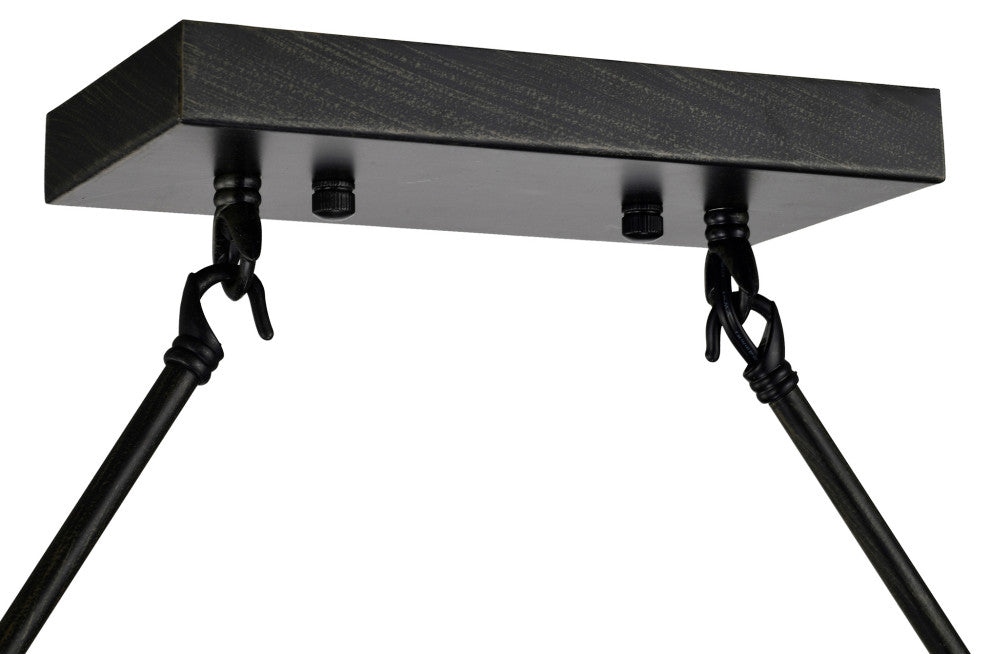 Sheila 8-light Natural Wooden Beam Linear Chandelier