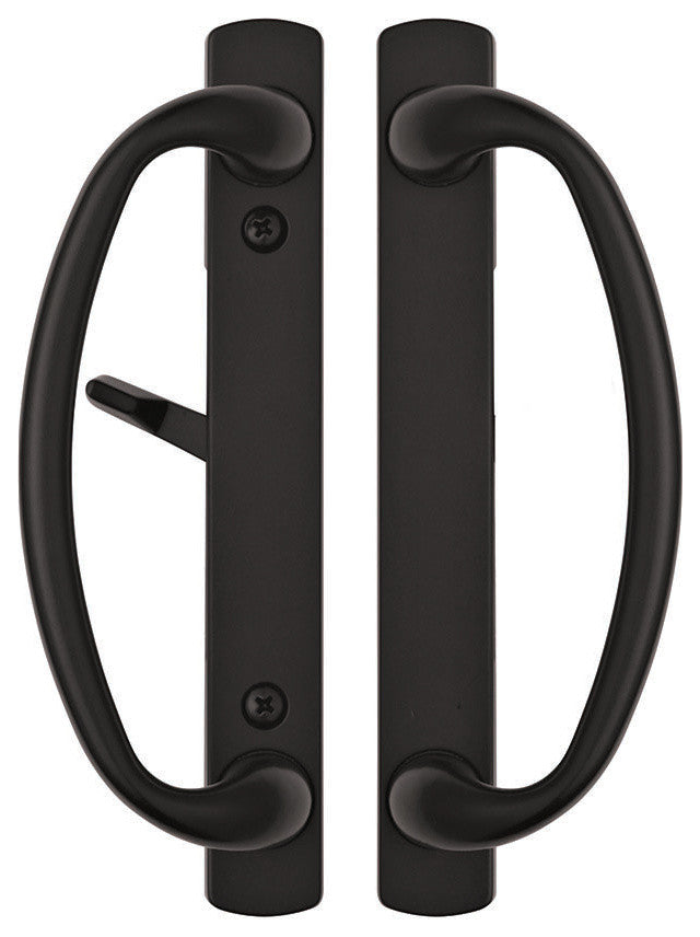 Charlotte Sliding Door Handle With 3-15/16" CTC Screwholes, Black