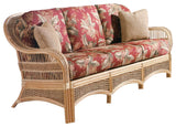 Spice Island Sofa in Natural, Aqua Fabric