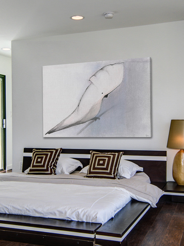 "White Cockatoo" Painting Print on Wrapped Canvas, 24"x16"