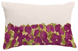 Sunset Tulip Garden Floral Print Pillow With Linen Texture, Purple, 14"x20"