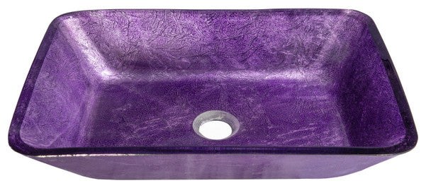 Eden Bath EB_GS78 Rectangular Purple Foil Glass Vessel Sink