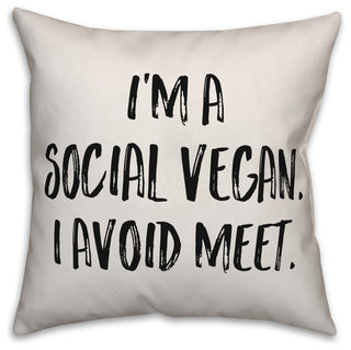 I'm a Social Vegan, Throw Pillow, 20"x20"