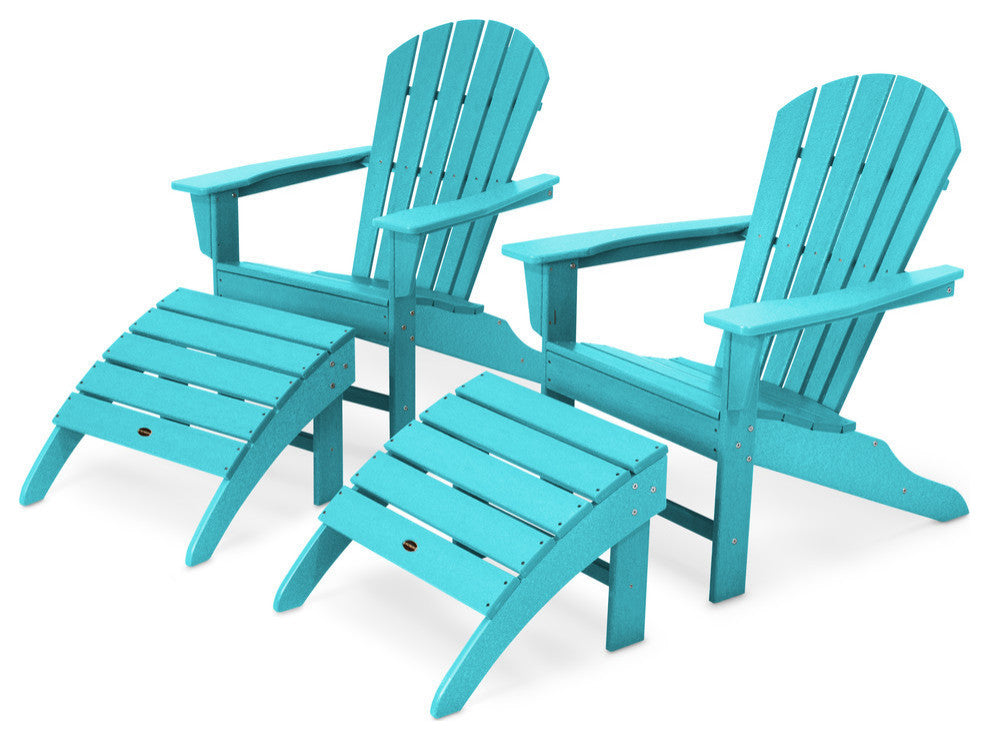 Polywood South Beach 4-Piece Adirondack Set, Aruba
