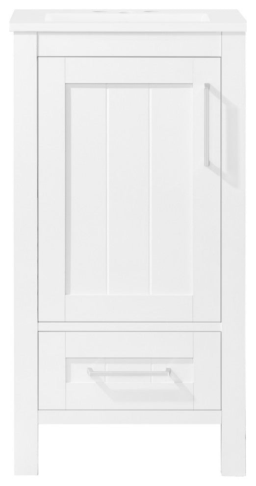 Ove Decors Kansas 18" Single Sink Vanity With Countertop, White, 18 in.