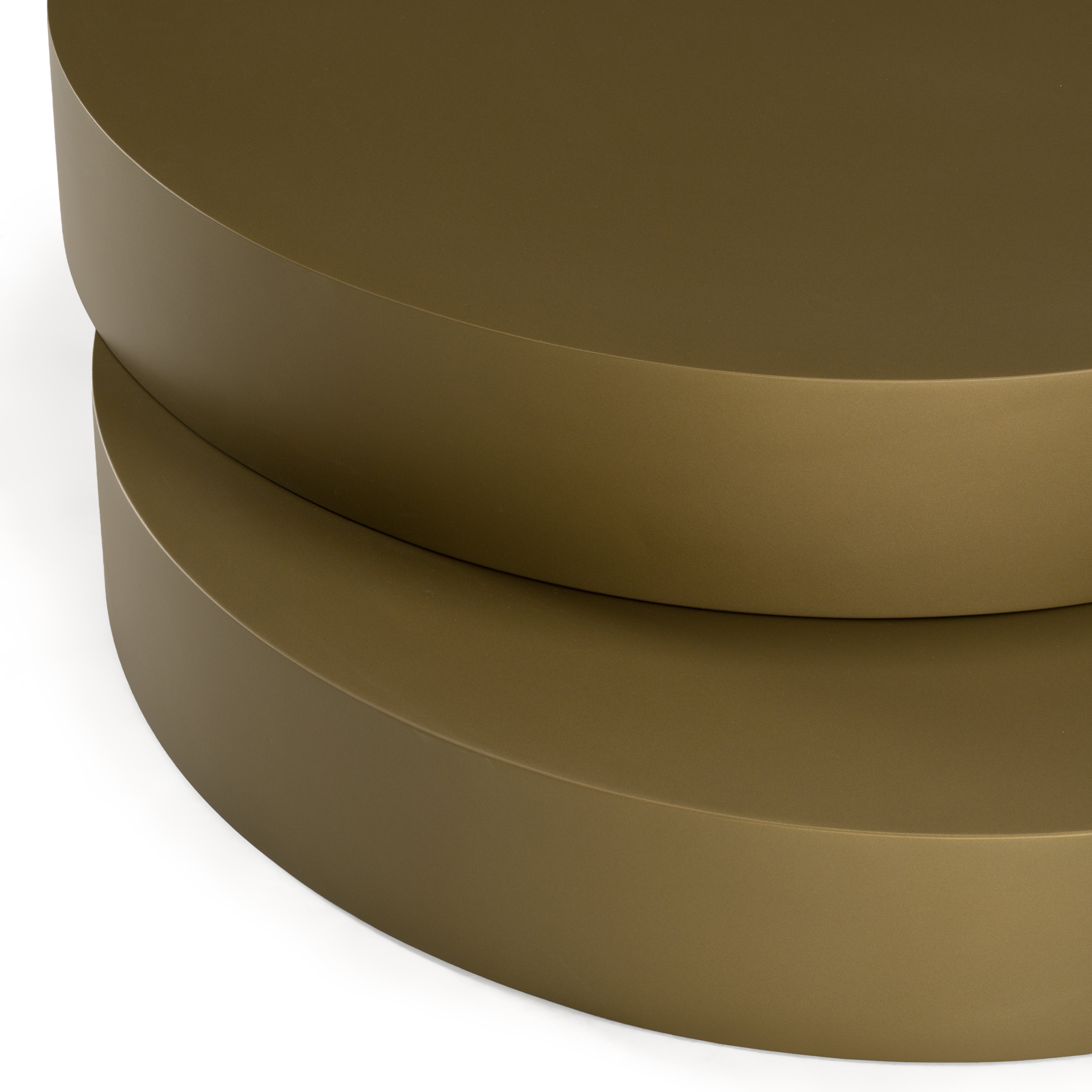 Modrest Grayson Glam Brushed Bronze Metallic Coffee Table
