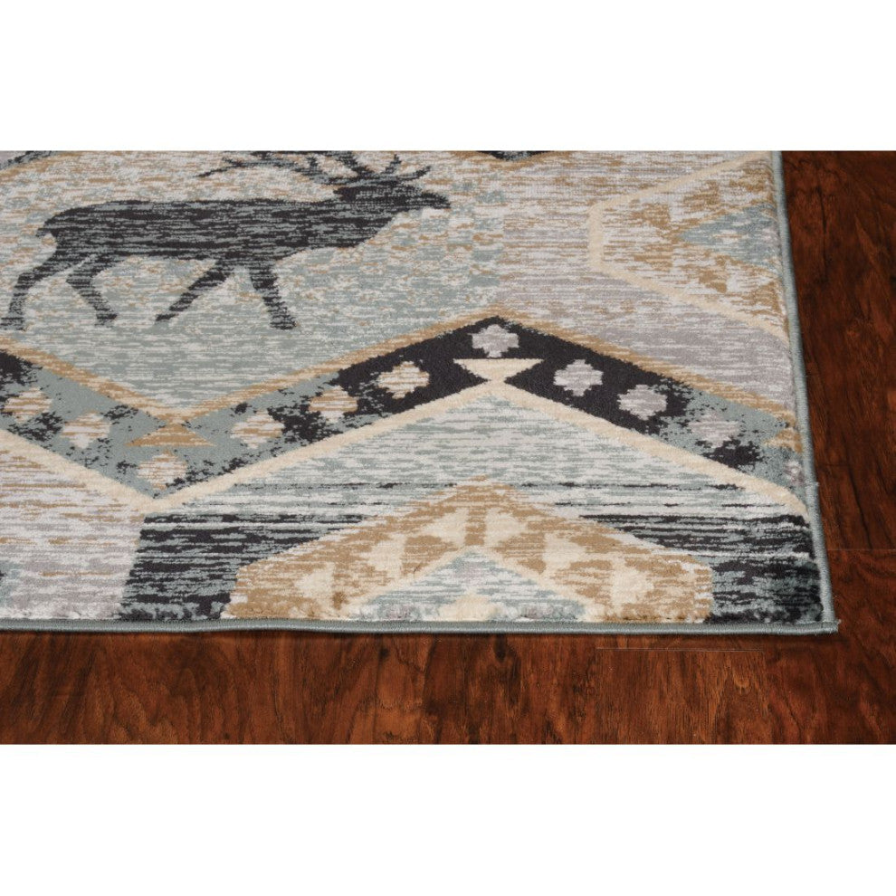 KAS Chester 5637 Seafoam Woodlands Area Rug, 9'x12'