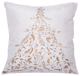Vickerman 18" x 18" Gold Stamped Tree Pillow