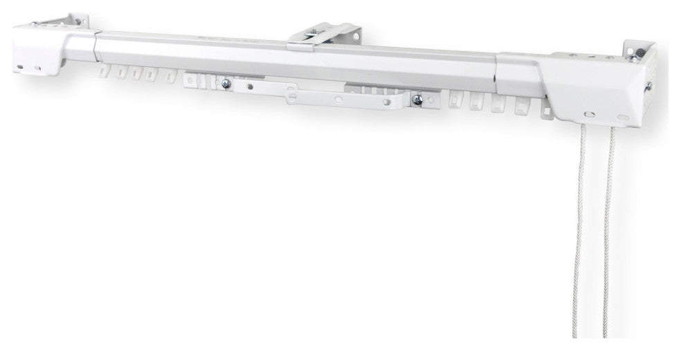 White Heavy Duty Traverse Rod, Center Open 48-84"