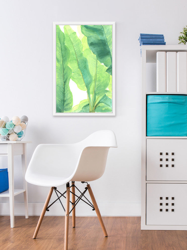 "Wild Banana Leaves" Framed Painting Print, 16"x24"