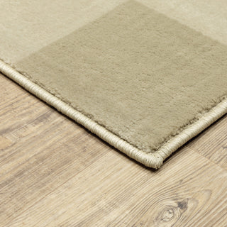 Garson Geometric Squares Area Rug, Beige, 5'3"x7'3"