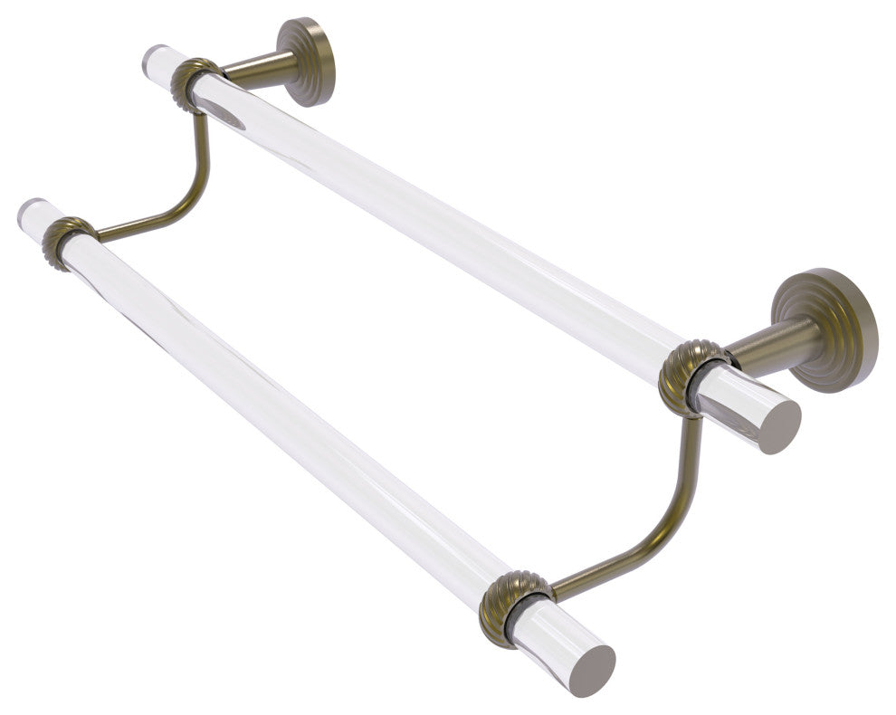 Pacific Beach 18" Double Towel Bar with Twisted Accents, Antique Brass