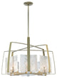 Arc 8-Light Pendant, Modern Brass Finish, White Swirl Glass