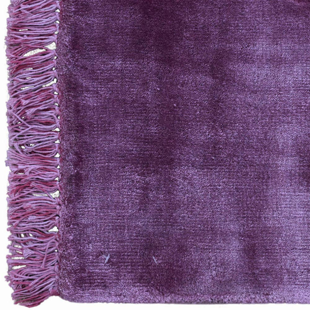 Hand Woven Viscose & Silk Area Rug Contemporary Pink
