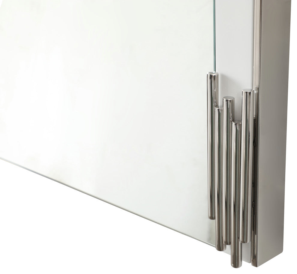 Modrest Token Modern White and Stainless Steel Mirror