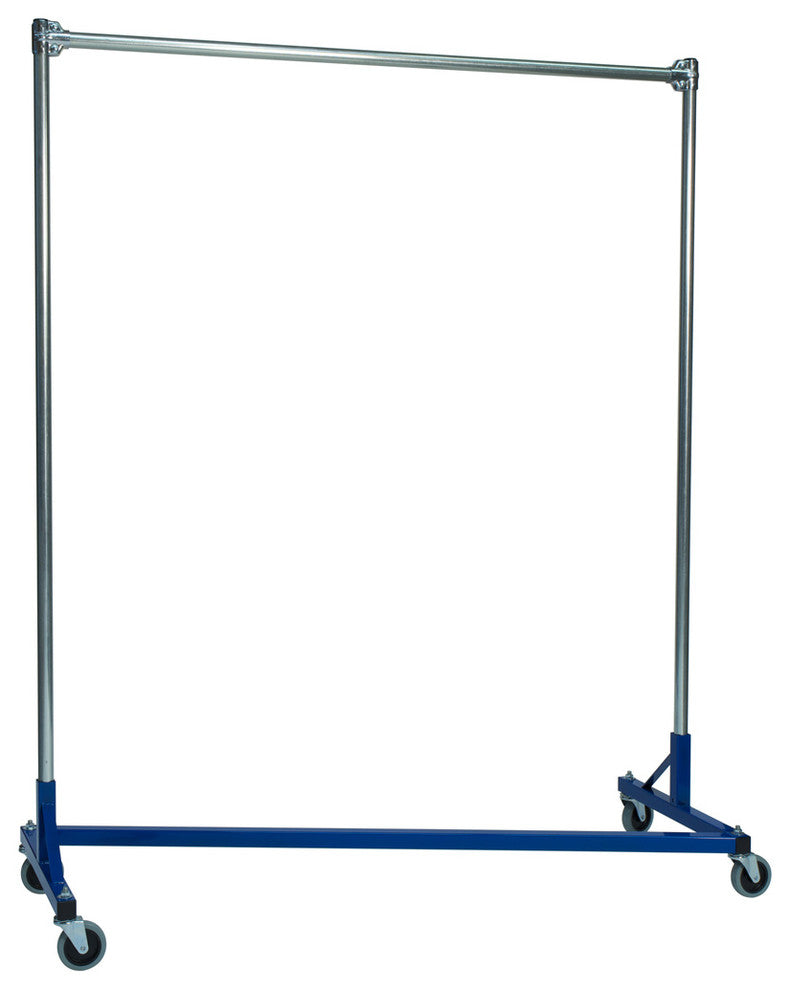 Z-Rack - Heavy Duty 60" Long Base Single Rail w/ 60" Uprights, Blue, Modern