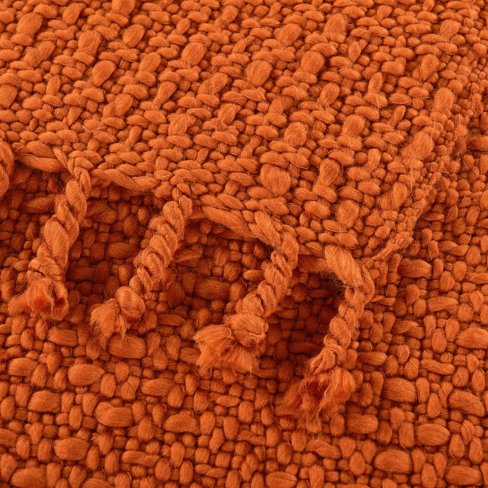 Basket Weave Knit Throw Blanket