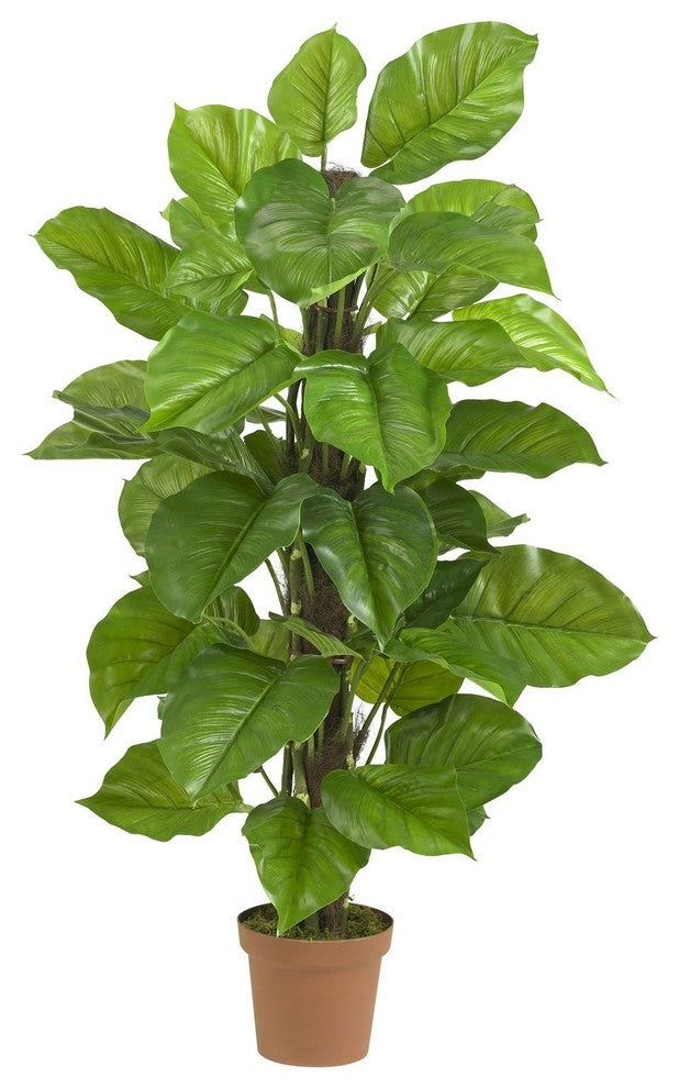 52" Large Leaf Philodendron Silk Plant, Real Touch