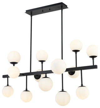 Midnetic 13 Light Chandelier, Matte Black