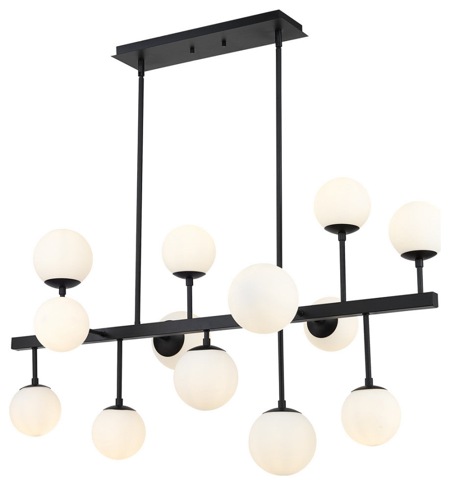 Midnetic 13 Light Chandelier, Matte Black