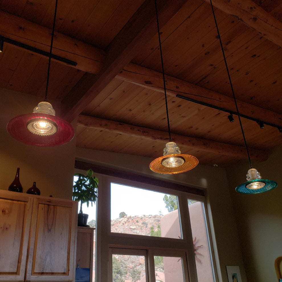 Insulator Light 8" Traffic Light Lens Pendant, Yellow