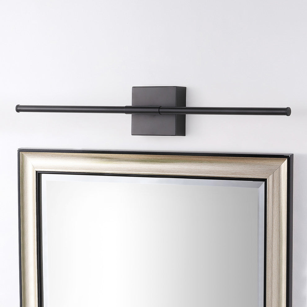 Makena 28" Dimmable Integrated Led Metal Wall Sconce, Black