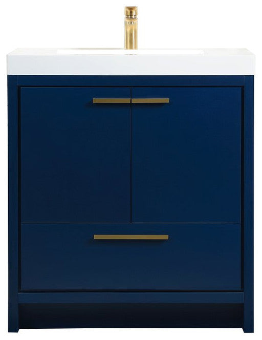 Walker 30" Single Bathroom Vanity, Blue