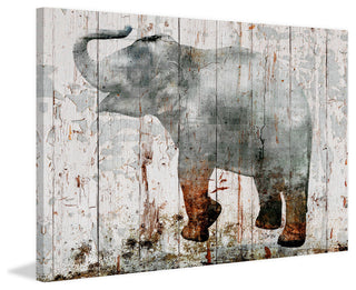 "Gray Elephant" Painting Print on Wrapped Canvas, 30"x20"