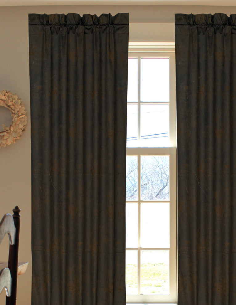 Chocolate Faux Leather Curtain
