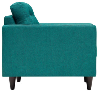 Teal Empress Armchair Upholstered Fabric Set of 2