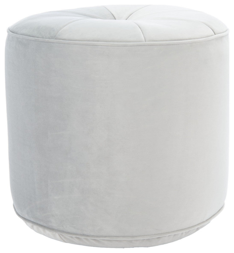 Safavieh Hawkem Cylinder Ottoman, Light Grey