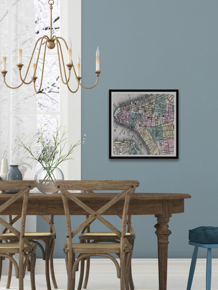 "East Map" Framed Painting Print, 12x12